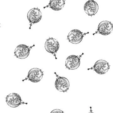 Seamless pattern Chinese lantern illustration featuring floral patterns and.. 스톡 일러스트
