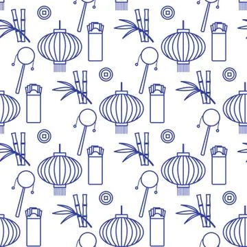 Seamless pattern Chinese New Year lantern envelope 스톡 일러스트