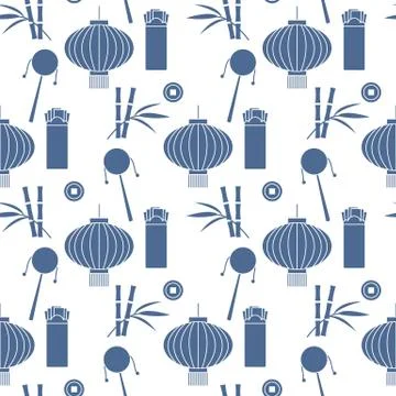 Seamless pattern Chinese New Year lantern envelope Illustrazione stock