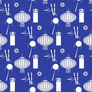 Seamless pattern Chinese New Year lantern envelope 스톡 일러스트