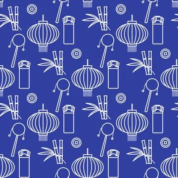 Seamless pattern Chinese New Year lantern envelope 스톡 일러스트