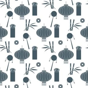 Seamless pattern Chinese New Year lantern envelope Illustrazione stock