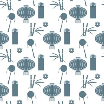Seamless pattern Chinese New Year lantern envelope 스톡 일러스트