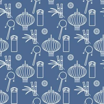 Seamless pattern Chinese New Year lantern envelope Stock Illustration