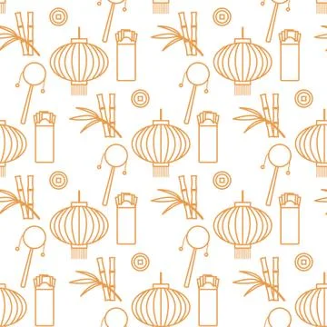 Seamless pattern Chinese New Year lantern envelope 스톡 일러스트