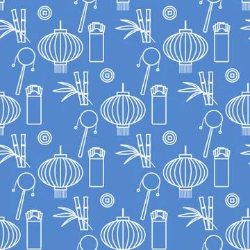 Seamless pattern Chinese New Year lantern envelope Stock Illustration