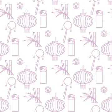 Seamless pattern Chinese New Year lantern envelope Illustrazione stock
