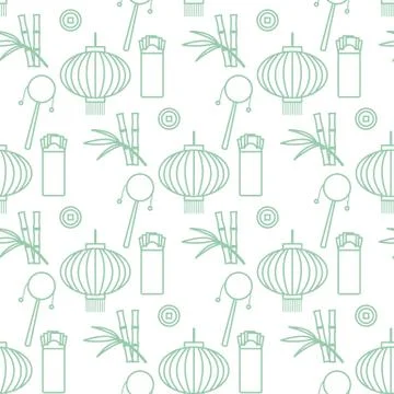 Seamless pattern Chinese New Year lantern envelope 스톡 일러스트