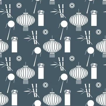 Seamless pattern Chinese New Year lantern envelope Stock Illustration