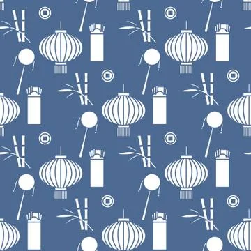Seamless pattern Chinese New Year lantern envelope Stock Illustration