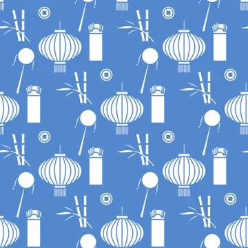 Seamless pattern Chinese New Year lantern envelope 스톡 일러스트