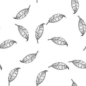 Seamless pattern chinese tea leaf sketch hand drawn Stockillustratie