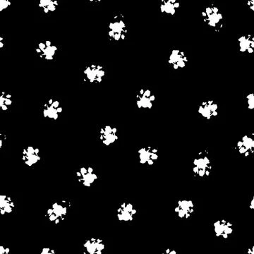 Seamless pattern for chintz. Chaotic cat tracks. Vector illustration EPS 10. Stock Illustration
