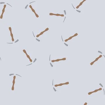 Seamless pattern chisel pickaxe cartoon vector Stock Illustration