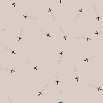Seamless pattern chivalry sword knight cartoon vector Stock Illustration