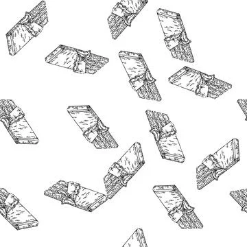 Seamless pattern chocolate bar sketch hand drawn Stock Illustration