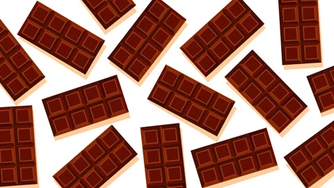 Seamless Pattern of Chocolate Bars on Clean Background for Sweet Food Concep Stock Footage 336527592