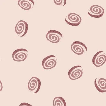 Seamless pattern chocolate biscuit cookie cartoon vector Stock Illustration