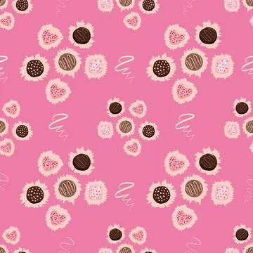 Seamless pattern chocolate candies Stock Illustration