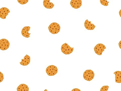 Seamless pattern with chocolate chip cookies Stock Illustration