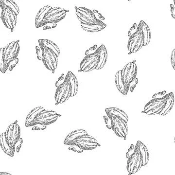 Seamless pattern chocolate cocoa sketch hand drawn Illustrazione stock