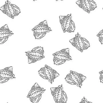 Seamless pattern chocolate cocoa sketch hand drawn Illustrazione stock