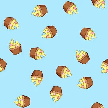 Seamless pattern chocolate easter cupcake cartoon vector Ilustración de archivo