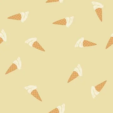 Seamless pattern chocolate fallen ice cream cartoon vector Stock Illustration