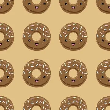 Seamless pattern with chocolate glazed donuts Stock Illustration