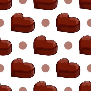 Seamless pattern with chocolate heart Stock Illustration