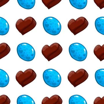 Seamless pattern with chocolate heart Stock Illustration