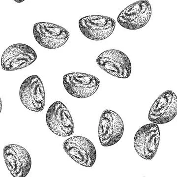 Seamless pattern chocolate paste bowl sketch hand drawn Stock Illustration
