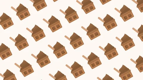Seamless pattern with chocolate soft serve ice cream in cups on white background Stock Footage 328601526