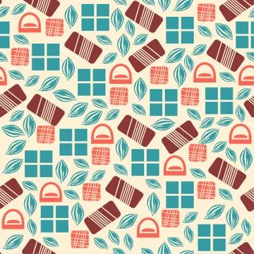 Seamless pattern with chocolate sweets isolated on white background Stock Illustration