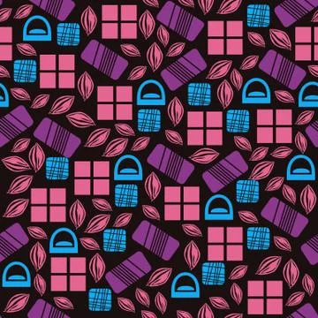 Seamless pattern with chocolate sweets isolated on dark background Stock Illustration