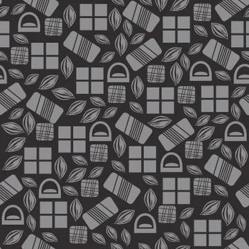 Seamless pattern with chocolate sweets isolated on black background Stock Illustration