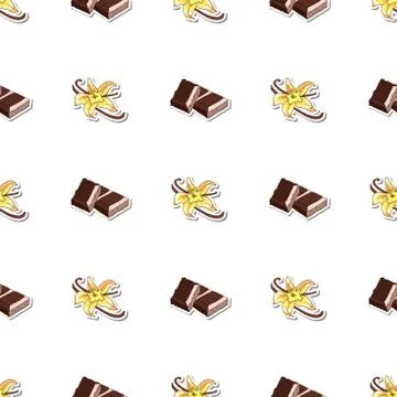 Seamless Pattern Chocolate Vanilla Stock Illustration