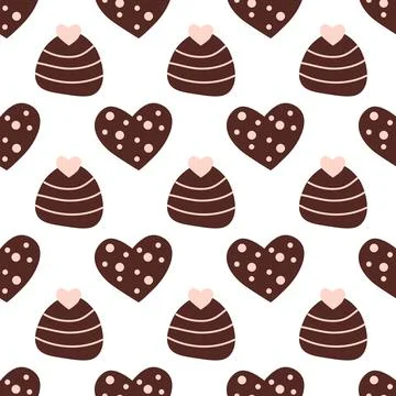 Seamless pattern with chocolates candies Stock Illustration