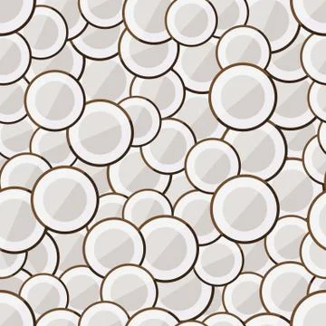 Seamless pattern chopped coconut Stock Illustration