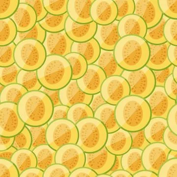 Seamless pattern chopped melon Stock Illustration