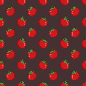 Seamless pattern from chopped ripe tomatoes isolated on white background. Stock-Illustration