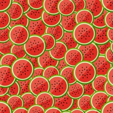 Seamless pattern chopped watermelon Stock Illustration