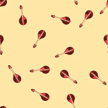 Seamless pattern chords mandolin cartoon vector Stock Illustration