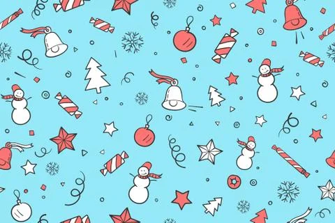 Seamless pattern for Christmas and Happy New Year theme Stock Illustration