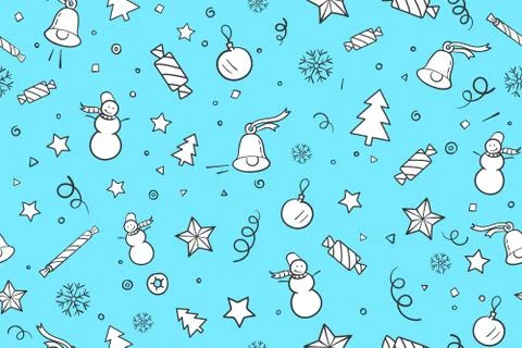 Seamless pattern for Christmas and Happy New Year theme Stock Illustration