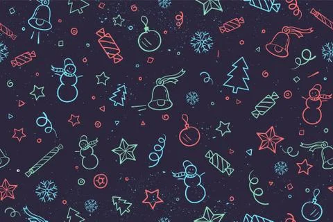 Seamless pattern for Christmas and Happy New Year theme Stock Illustration