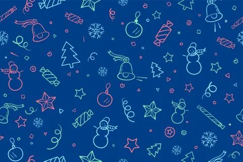 Seamless pattern for Christmas and Happy New Year theme Stock Illustration