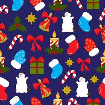 Seamless pattern of Christmas and New year Stock Illustration