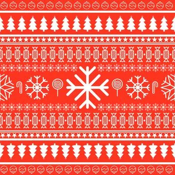 Seamless Pattern Christmas and New Year for sweater, jumper, winter hat and.. Stock Illustration