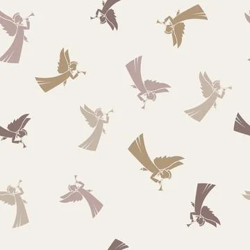 Seamless pattern with Christmas angel Stock Illustration